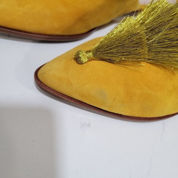 Nine West Ollial Leather Upper Mules With Tassels Size 6M - Picture 9 of 9